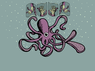 Kraken monster lurks in the deep abyss art branding design illustration illustrator kraken logo surf design surf illustration vector