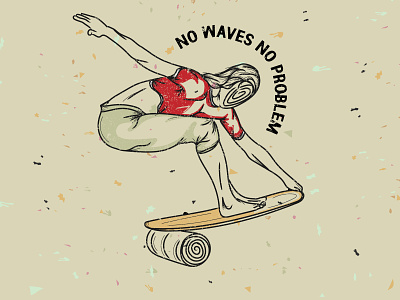 No Wave, No Problem art branding design illustration illustrator surf design surf illustration surfart surfboard typography
