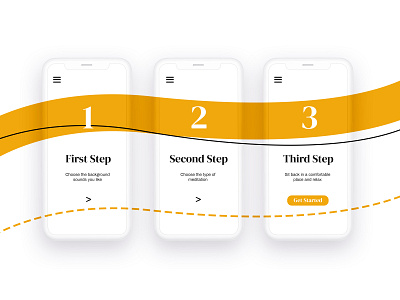 Meditation app instruction ui
