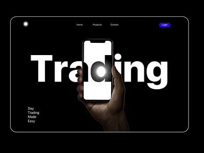 Day Trading Product landing page branding design flat minimal type typography ui ux web website