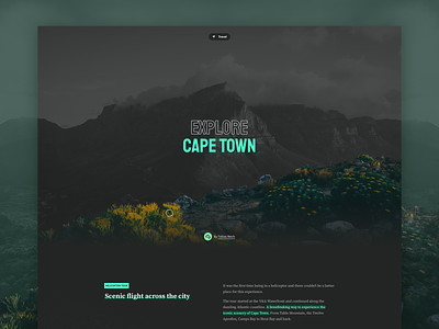 Explore Cape Town blog explore hero journey photography travel traveling typography visual website