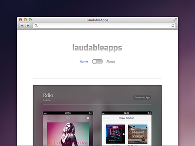 LaudableApps app apps blur clean ios ios7 minimal showcase website
