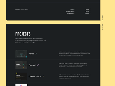 New portfolio black and white clean css3 footer grid list minimal project projects showcase typography webdesign website work