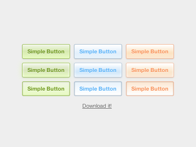 CSS3 Button Set buttons color colors css3 download free freebie web website