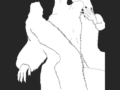 Fur 02 black black and white classy fur illustration line art luxe white woman