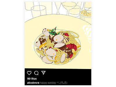 Stolen Still 006 food food illustration illustration love pasta still life warm colors yellow