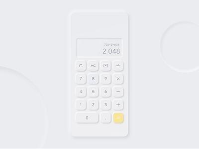 Daily UI 4 - Calculator adobe xd calculator calculator ui design neumorphic neumorphism smooth ui ui challenge ux web webdesign