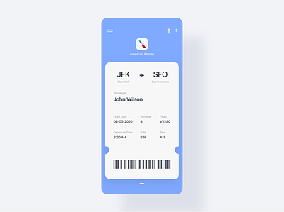Daily UI 24 - Boarding Pass adobe xd airlines app boarding boarding pass dailyui flight ui ui challenge ux web webdesign
