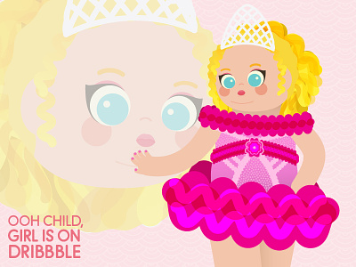 first dribbble post debut design first honey booboo illustration pink rounded san serif sass that face tho toddlers and tiaras typography vector