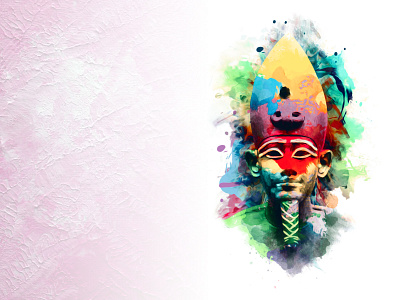 Egyptian colorful osiris watercolor illustration
