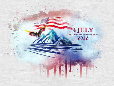 4 July Independence day 2022 usa 4thofjulyaccessories artwork branding design graphic design holy illustration illustrator logo tshirt design usa vector watercolor art watercolor illustration