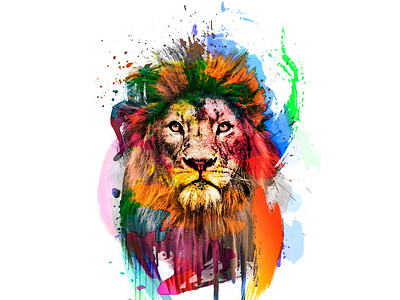 Lion Colorfull watercolor