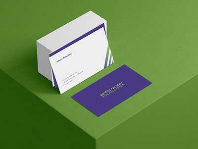 Financial Revolution - Business Card angle brand branding business business card business card design business cards businesscard design evolution green lines purple