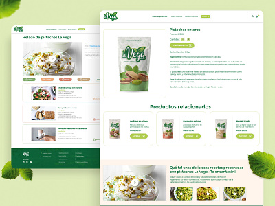 Ecommerce - La Vega - Product detail - Recipes brand identity ecommerce ecommerce design ecommerce shop natural packaging design product page seeds ui design uidesign ux design uxdesign