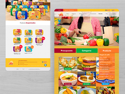 Product landing page - Recipes cheap chicken food landing page landing page design landingpage mexican food packaging product page ui ui design uidesign web web design website website design yellow