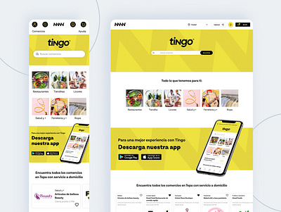 Tingo web version branding ecommerce design responsive design responsive web design ui ui design uidesign uiux ux design uxdesign uxui design uxuidesign website website design yellow