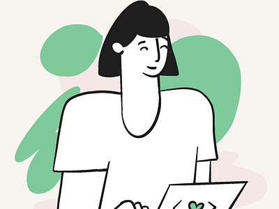 Girl in Laptop design illustration minimal vector web