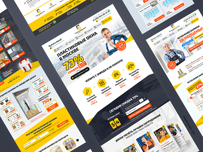 50 Very long landing page for window company industry landing page marketing photoshop webdesign window
