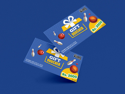 Gift Voucher bowling branding card design coupon design gaming graphic design graphicdesign voucher design