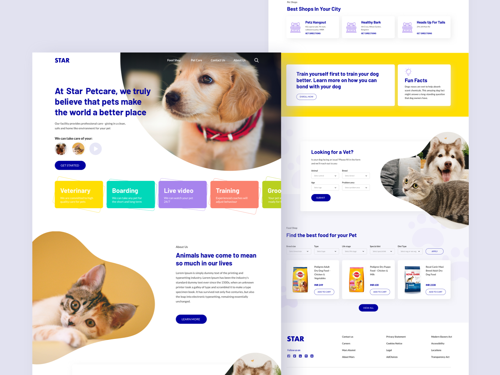 Pet Care Website UI Design Concept by Nupur Wadhwani on Dribbble