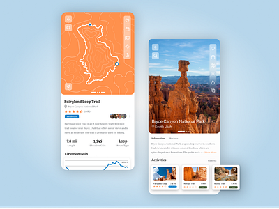 Happy Camper App Concept app bryce canyon camping design hiking illustration map roadtrip ui utah ux