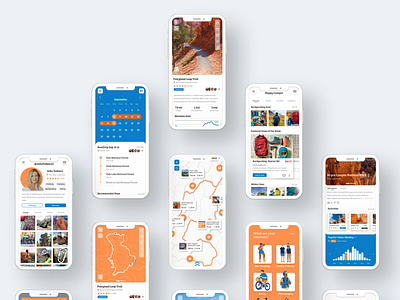 Happy Camper Screens app camping hiking illustration ui ux