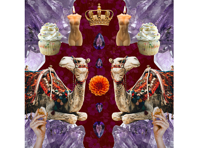 Jewels & Camels collage design graphic design