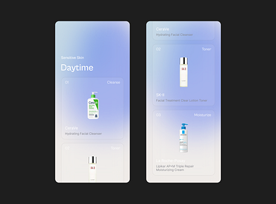 Skincare UI App Exploration branding design flat gradient minimal mobile skincare ui