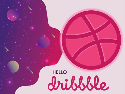 hello dribbble dribbble dribbble invite illustration illustrator space