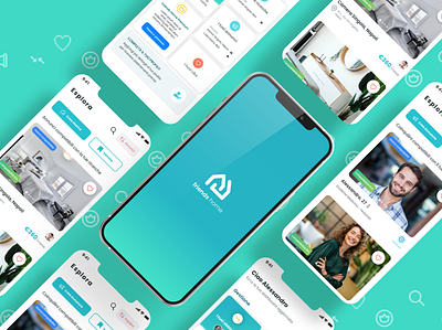 Friends Home - Search. Filter. Match! app branding design house logo mobile product rental