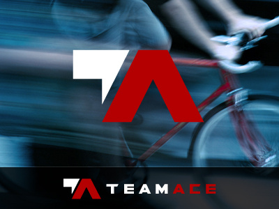 TeamAce Logo 1 2 bicycle bike black blue bold cold color cycle dark design logo outdoor red sharp simple sport sports sporty white
