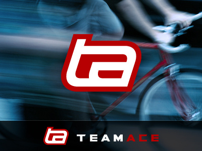 TeamAce Logo 2 2 bicycle bike black blue bold cold color cycle dark design logo outdoor red sharp simple sport sports sporty white