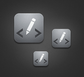 HTML Writer code gray icon ipad iphone ipod matte pencil retina