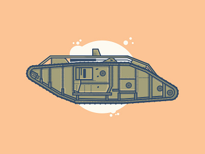 Tank design flat illustration minimal tank vector