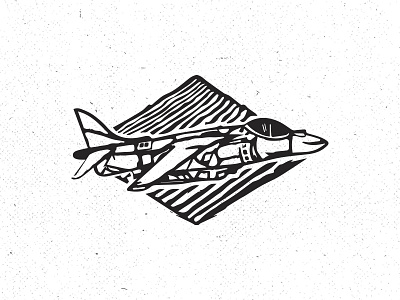 Harrier Jump Jet harrier icon illustration jet linocut mark plane stencil