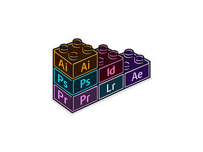 Adobe lego stack adobe creative cloud illustration lego lego brick photoshop software vector