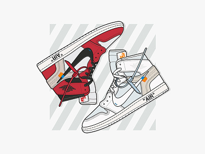 Nike x Off-White Air Jordan 1 illustration jordan nike off white sneakers the ten vector virgil abloh