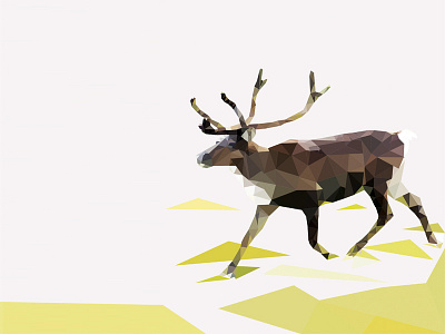 Deer christmas deer magazine polygons reindeer triangles vector