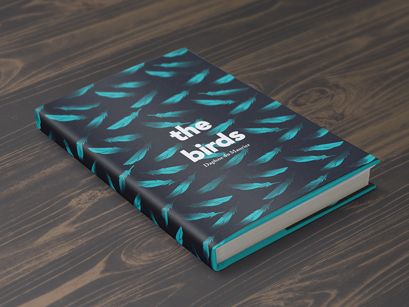 The Birds cover design book design hardback feathers birds the birds mockup concept design book cover