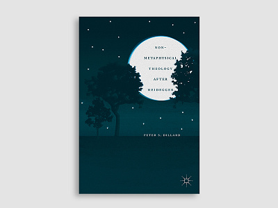Non Metaphysical Theology book book cover design cover cover design illustration moon night trees woods
