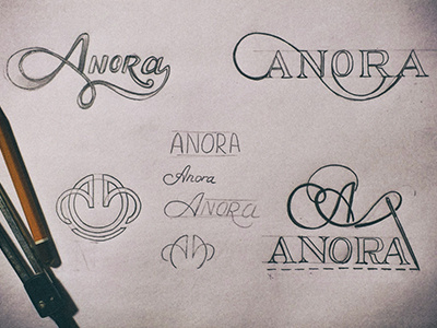 Anora logo sketches logo sketches