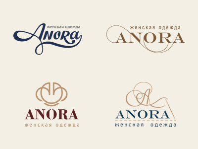 4 versions of ANORA logo