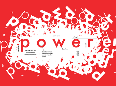 Power anatomy apex baseline descender design futura graphic design power red typeface typography typography anatomy typography art typography poster