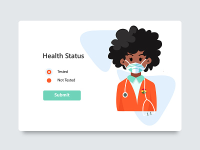 Health Status app coronavirus covid19 design icon illustration nurse ui vector web