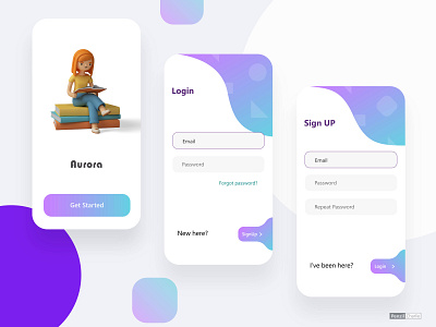 Login Page "Purple Gradient" design illustration login page login screen ui welcome page