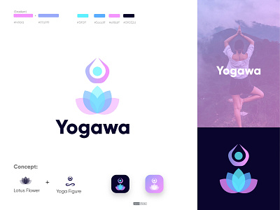 Yoga Logo (concept design) branding design illustration logo logo concept logo design lotus lotus flower yoga yoga design yoga logo