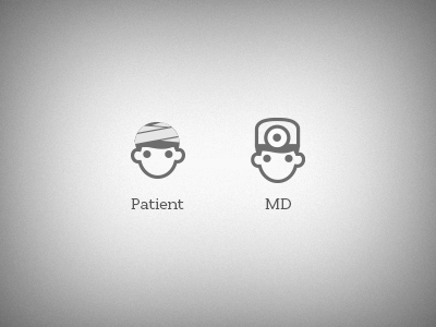 Patient vs MD gradient gray grey icon line medicine