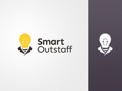 Smart Outstaff Logo brand branding bulb bulb logo business color design icon illustration logo logodesign logotype people people logo staff vector