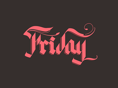 Friday beer brown friday letter lettering pink red typography
