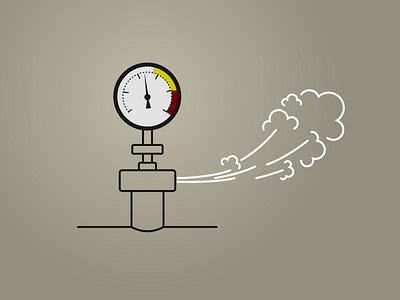 Steam gray illustration lineart manometer pressure steam valve white